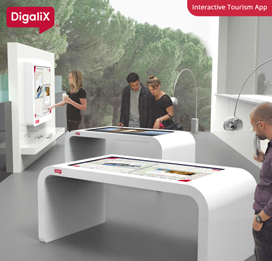 La mesa interactiva XTable en B-Travel, con la nueva aplicación “Interactive Tourism App”, desarrollada con el Ayuntamiento de Barcelona