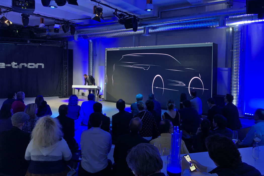 XTable as an multitouch interactive drawing table in the presentation of the Audi e-tron