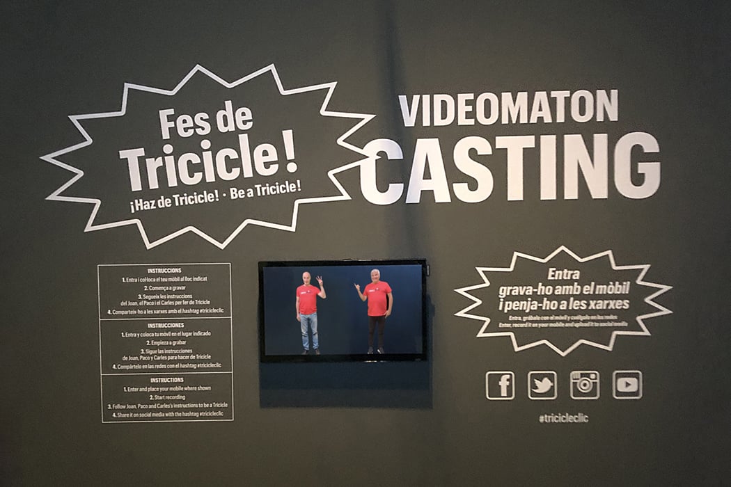 Videomaton interactivo para la exposición de Tricicle en Palau Robert