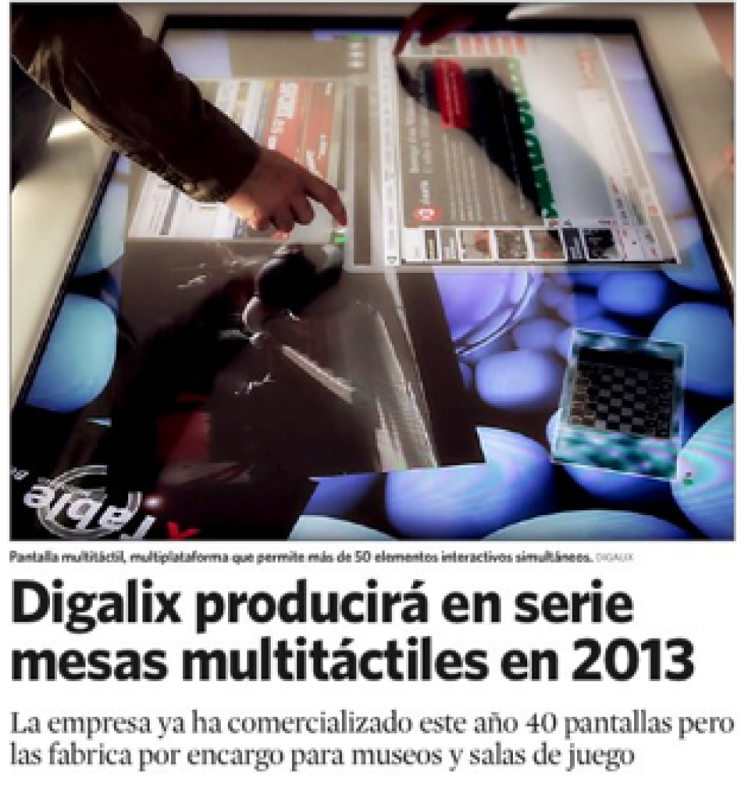 DigaliX producirá en serie mesas multitáctiles en 2013