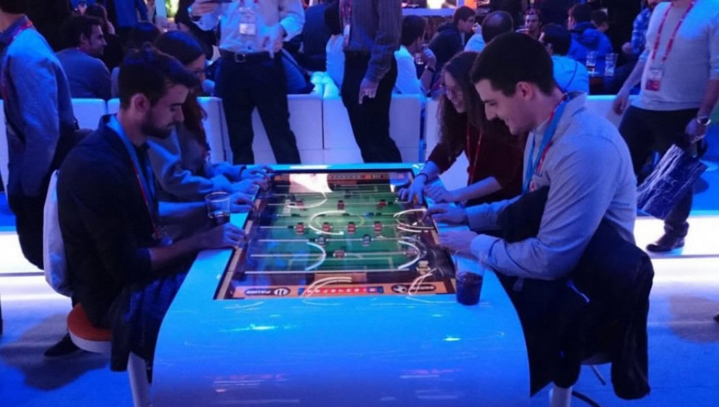 Interactive table XTable at Intel showroom stand, Mobile World Congress 2016