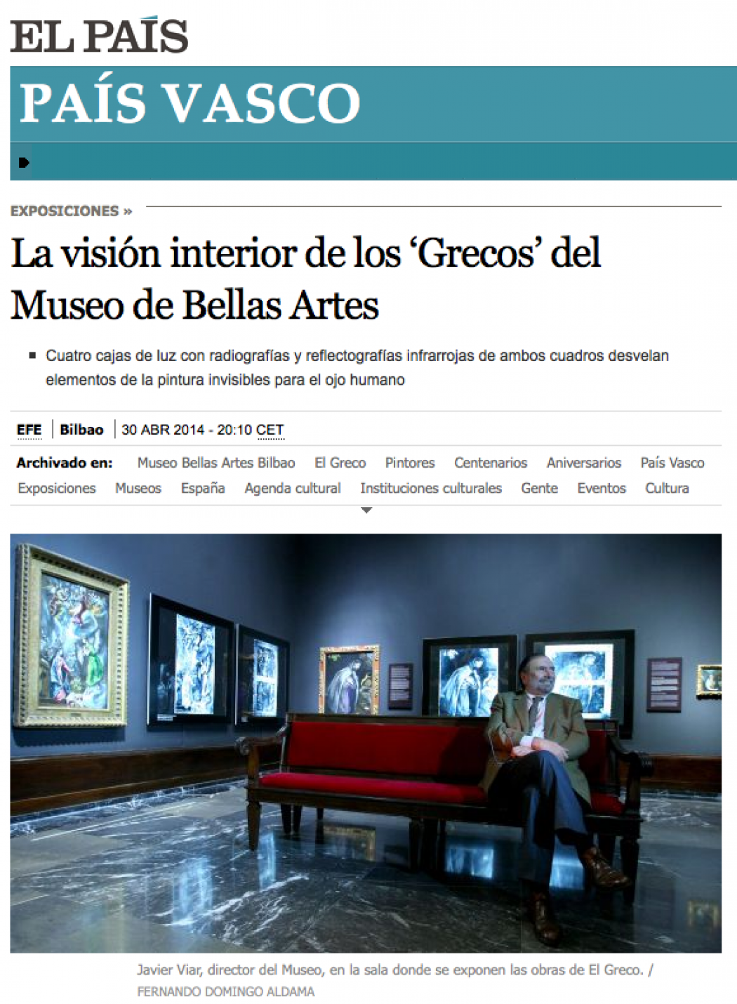 La visión interior de los ‘Grecos’ del Museo de Bellas Artes de Bilbao